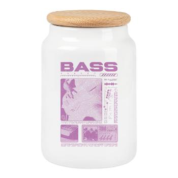 Bass Guitar Lover Bass Player Streetwear - Cookie Jar with Wooden Lid - white - Front