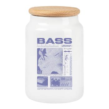 Bass Guitar Lover Bass Player Streetwear - Cookie Jar with Wooden Lid - white - Front