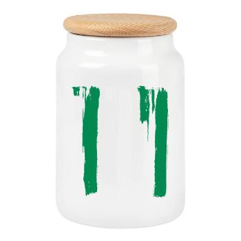 Nigeria flag - Cookie Jar with Wooden Lid - white - Front