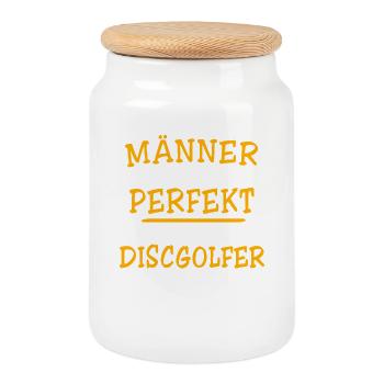 Disc Golfers Disc Golf - Cookie Jar with Wooden Lid - white - Front