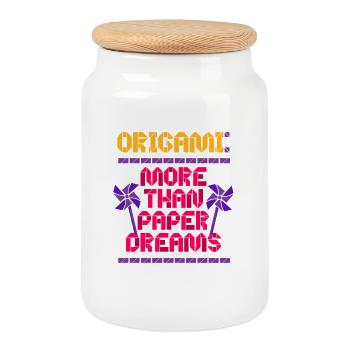 Origami More Than Paper Dreams - Keksdose mit Holzdeckel - Weiß - Vorne