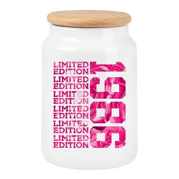 ÉDITION LIMITÉE 1986 40 ANS DE ROSE 40E ANNIVERSAIRE - Boîte à biscuits avec couvercle en bois - blanc - Devant