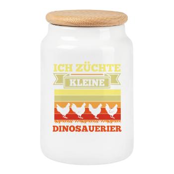 poulets poulets éleveurs de poulets éleveurs poulets d’élevage - Boîte à biscuits avec couvercle en bois - blanc - Devant
