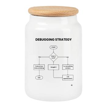 Organigramme de stratégie de débogage - Est-ce que ça marche ? Gift - Boîte à biscuits avec couvercle en bois - blanc - Devant