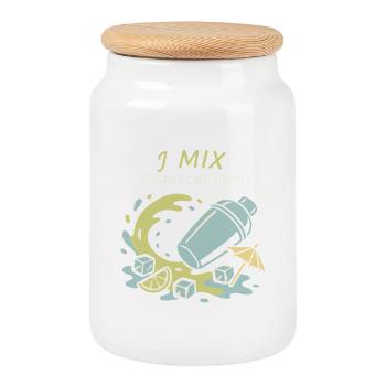 Shaker Stuck Mixologue débutant - Boîte à biscuits avec couvercle en bois - blanc - Devant