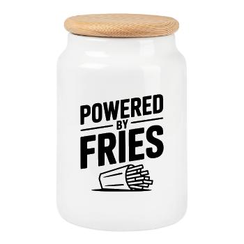Angetrieben von Fries - Keksdose mit Holzdeckel - Weiß - Vorne