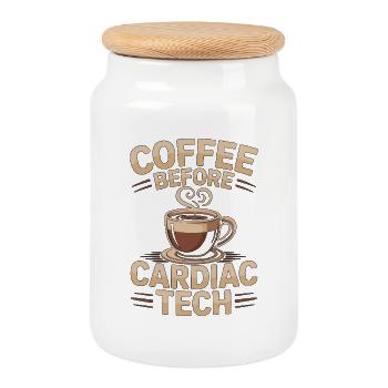 Cardio Tech Café Laboratoire de Cathétérisme Technicien Coffee Lover - Boîte à biscuits avec couvercle en bois - blanc - Devant
