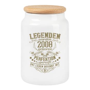 18 Birthday Legends 2008 Design rétro vintage - Boîte à biscuits avec couvercle en bois - blanc - Devant
