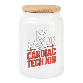 Cardiac Tech My Passion My Cardiac Sonography - Keksdose mit Holzdeckel - Weiß - Vorne