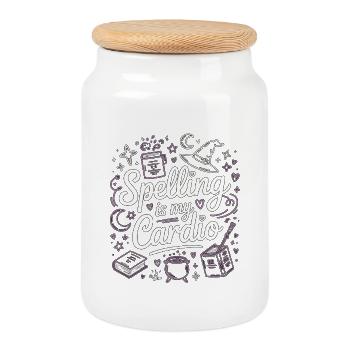 Witchcraft Spelling Is My Cardio Sorcery Wicca - Cookie Jar with Wooden Lid - white - Front