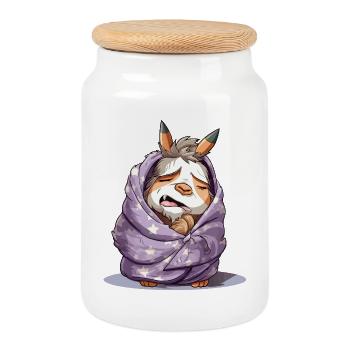 Star Bed Sleeping Buddy - Cookie Jar with Wooden Lid - white - Front