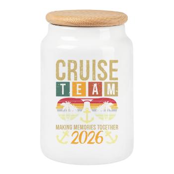 L’équipe de croisière 2026 Créer des souvenirs ensemble - Boîte à biscuits avec couvercle en bois - blanc - Devant