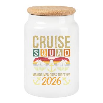 Cruise Squad 2026 Making Memories Together - Keksdose mit Holzdeckel - Weiß - Vorne