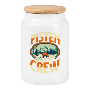 Pisten Party Crew Apres Ski - Keksdose mit Holzdeckel - Weiß - Vorne