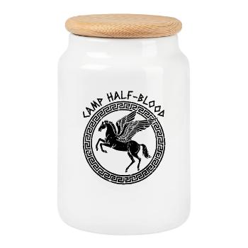 Camp Sang-Mêlé, Cheval Volant Camping Sang-Mêlé - Boîte à biscuits avec couvercle en bois - blanc - Devant