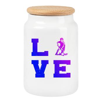 Floorball Vibes for Floorball - Cookie Jar with Wooden Lid - white - Front