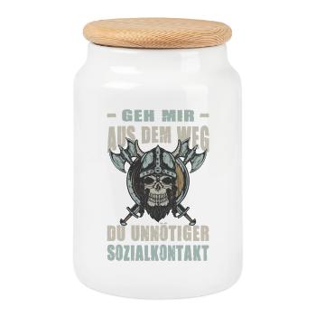 Vikinger Outfits Valhalla Nordische Mythologie - Keksdose mit Holzdeckel - Weiß - Vorne