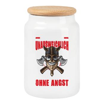 Viking Outfits Valhalla Norse Mythology - Cookie Jar with Wooden Lid - white - Front