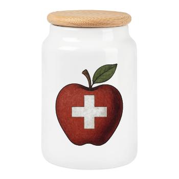 Schweiz - Keksdose mit Holzdeckel - Weiß - Vorne