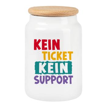 Ordinateur de nerd PAS DE TICKET PAS DE PROBLÈME DRÔLE - Boîte à biscuits avec couvercle en bois - blanc - Devant