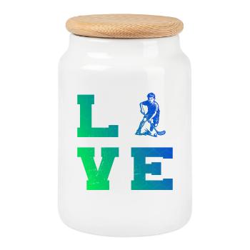 Style floorball pour toutes les occasions - Boîte à biscuits avec couvercle en bois - blanc - Devant