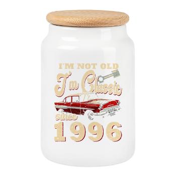 Ich bin kein Alt, nur Klass 1996 - Cookie Jar with Wooden Lid - white - Front