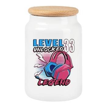 Level 33 Unlocked Legend - Keksdose mit Holzdeckel - Weiß - Vorne