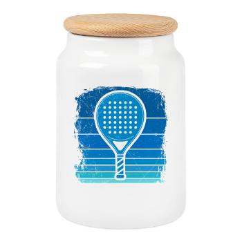PADEL LIEBHABER Padel Hobby Padel Sport Lustig - Keksdose mit Holzdeckel - Weiß - Vorne