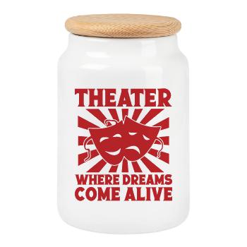 Musical Theatre Where Dreams Come Alive Theater - Keksdose mit Holzdeckel - Weiß - Vorne