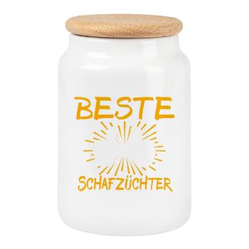 Schafzüchter Geschenkidee - Keksdose mit Holzdeckel - Weiß - Vorne