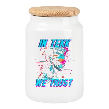 Hardtekk Tekke East Germany In Tekk We Trust - Cookie Jar with Wooden Lid - white - Front