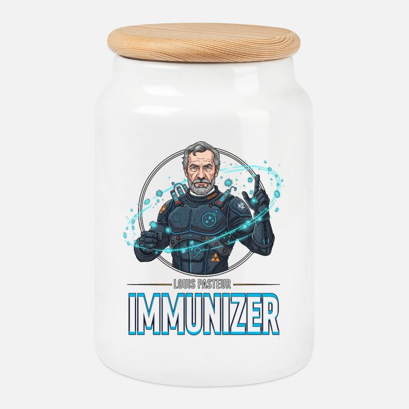 Pasteur-Immunizer-Rüstung - Keksdose mit Holzdeckel - Weiß