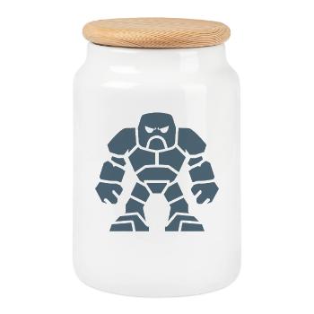 golem - Boîte à biscuits avec couvercle en bois - blanc - Devant