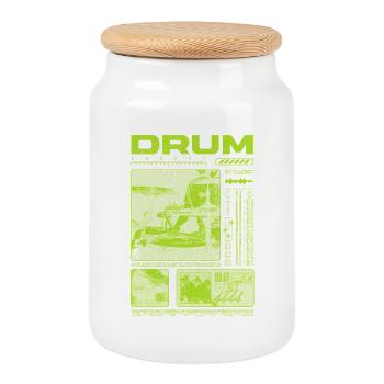 Rock Drummer Drum Player Streetwear - Cookie Jar with Wooden Lid - white - Front