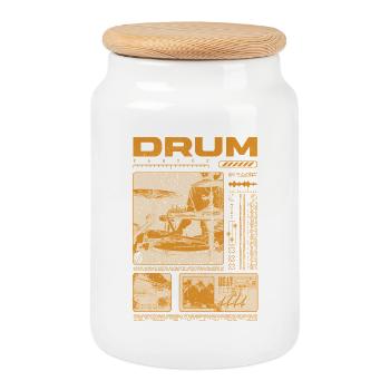 Rock Drummer Drum Player Streetwear - Cookie Jar with Wooden Lid - white - Front