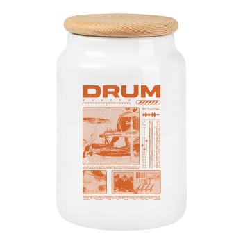 Rock Drummer Drum Player Streetwear - Cookie Jar with Wooden Lid - white - Front