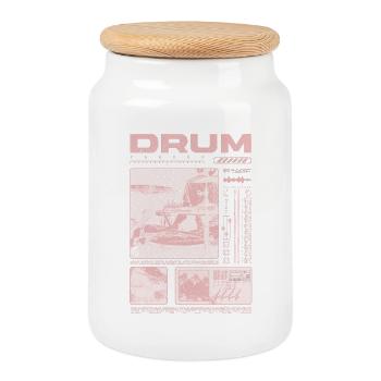 Rock Drummer Drum Player Streetwear - Cookie Jar with Wooden Lid - white - Front
