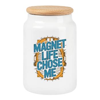 MRI Tech Magnet Life Chose Me Radiologist Rad Tech - Keksdose mit Holzdeckel - Weiß - Vorne