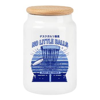 Disc Golf Pas de petites balles, juste de gros paniers à disques - Boîte à biscuits avec couvercle en bois - blanc - Devant