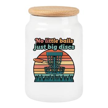 Pas de petites balles, juste de gros disques, drôle de disc golf - Boîte à biscuits avec couvercle en bois - blanc - Devant