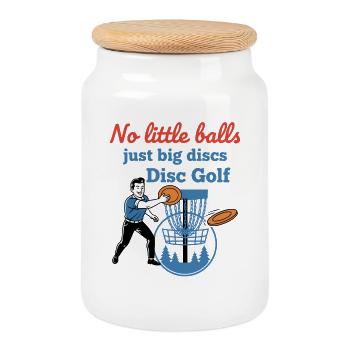 Pas de petites balles, juste de gros disques, disc golf, drôle - Boîte à biscuits avec couvercle en bois - blanc - Devant