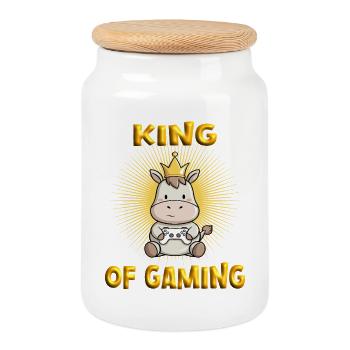 Game Junkie Gaming - Cookie Jar with Wooden Lid - white - Front