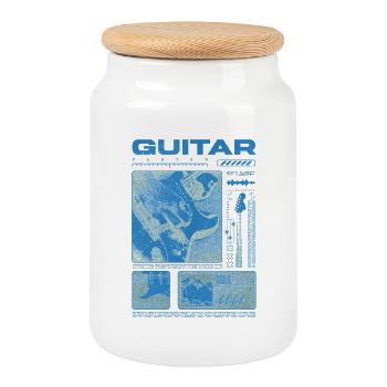 Guitar Player Rock Guitarist Streetwear Musician - Cookie Jar with Wooden Lid - white - Front