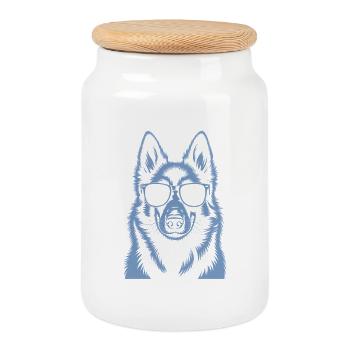 Belgischer Schäferhund - Keksdose mit Holzdeckel - Weiß - Vorne