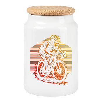 Klares Roadbike Motiv für jeden Tag - Keksdose mit Holzdeckel - Weiß - Vorne