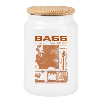 Bass Guitar Lover Bass Player Streetwear - Cookie Jar with Wooden Lid - white - Front