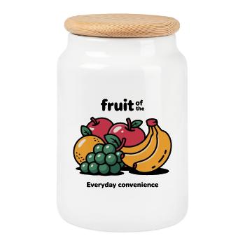 Mélange de fruits vifs - Boîte à biscuits avec couvercle en bois - blanc - Devant
