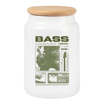 Bass Guitar Lover Bass Player Streetwear - Cookie Jar with Wooden Lid - white - Front