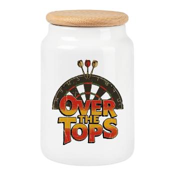 Motif drôle de sweat à capuche amusant Darts double vingt - Boîte à biscuits avec couvercle en bois - blanc - Devant