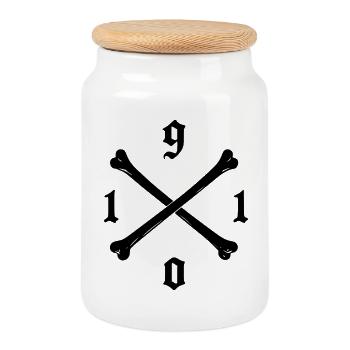 1910 St. Pauli Pirate Socks, T-Shirt, Backpack - Cookie Jar with Wooden Lid - white - Front